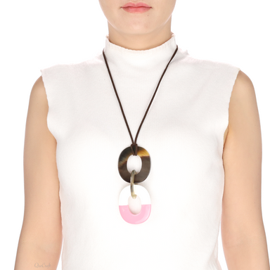 Horn & Lacquer Pendant #13568 - HORN JEWELRY