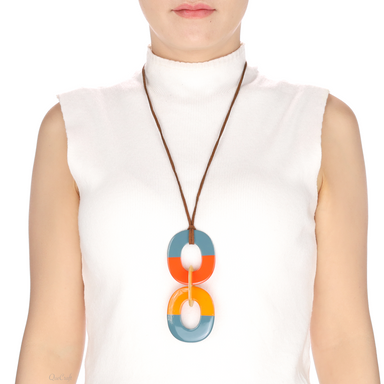 Horn & Lacquer Pendant #13570 - HORN JEWELRY