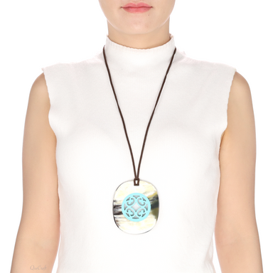 Horn & Lacquer Pendant #13571 - HORN JEWELRY