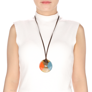 Horn & Lacquer Pendant #13572 - HORN JEWELRY