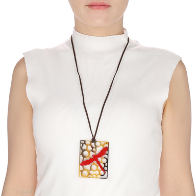 Horn & Lacquer Pendant #13588 - HORN JEWELRY