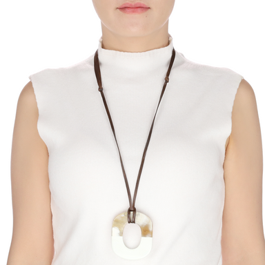 Horn & Lacquer Pendant #13590 - HORN JEWELRY