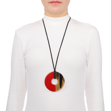 Horn & Lacquer Pendant #13687 - HORN JEWELRY