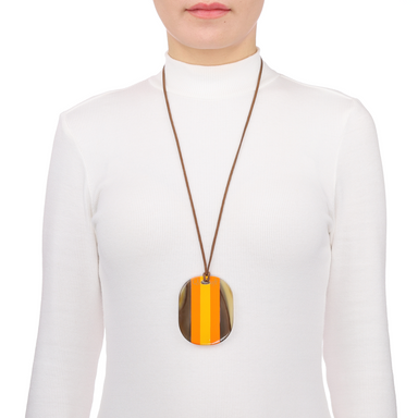 Horn & Lacquer Pendant #13688 - HORN JEWELRY