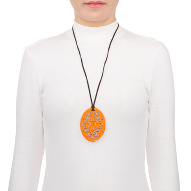 Horn & Lacquer Pendant #13691 - HORN JEWELRY
