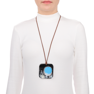 Horn & Lacquer Pendant #13695 - HORN JEWELRY