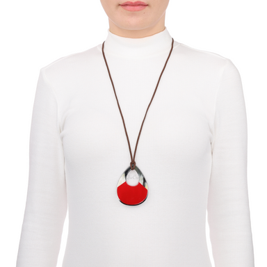 Horn & Lacquer Pendant #13696 - HORN JEWELRY
