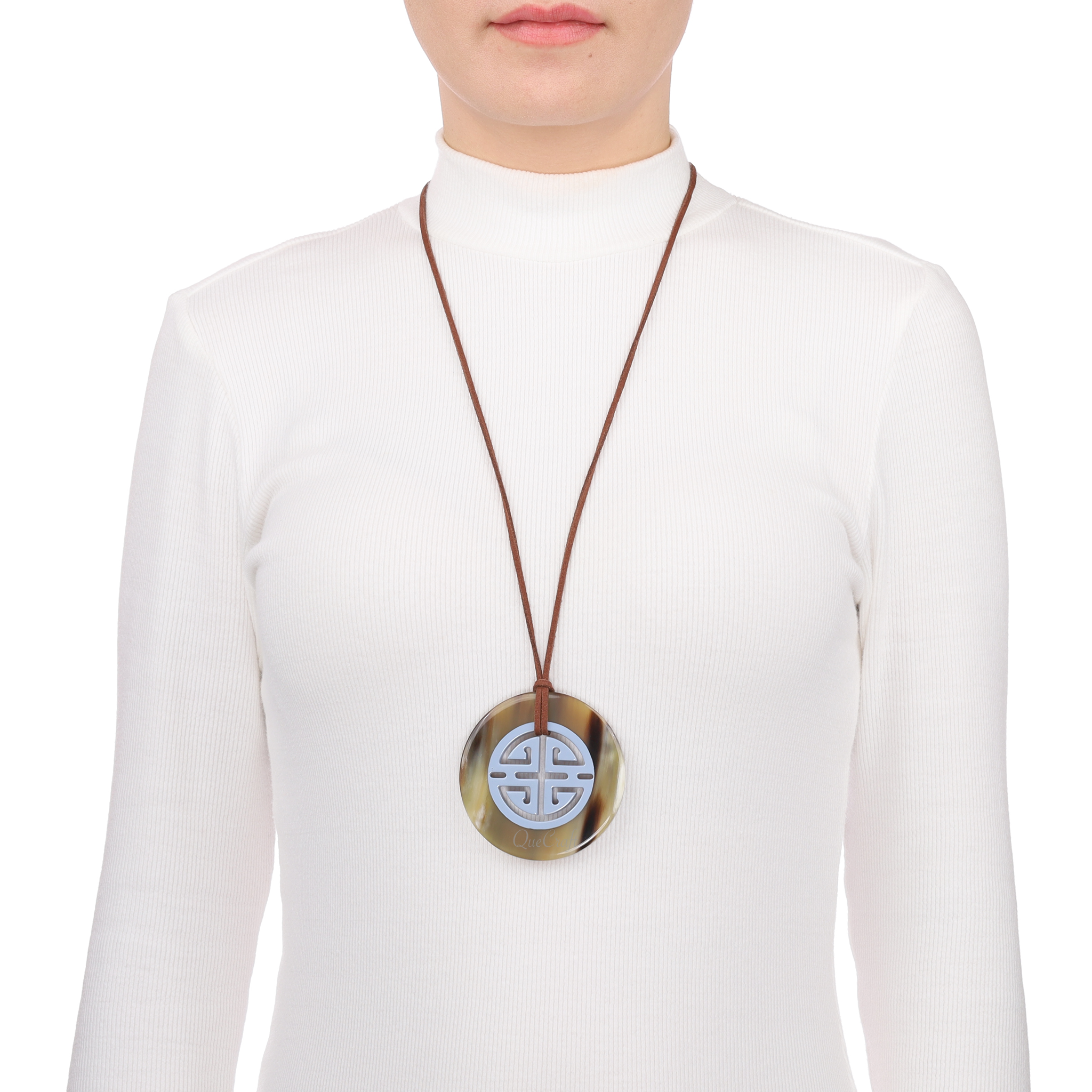 Horn & Lacquer Pendant #13697 - HORN JEWELRY