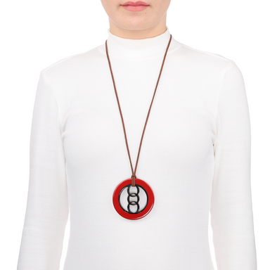 Horn & Lacquer Pendant #13698 - HORN JEWELRY