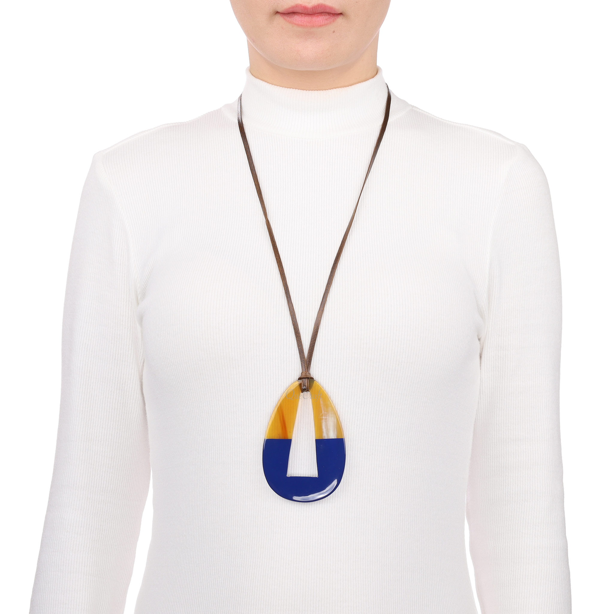 Horn & Lacquer Pendant #13703 - HORN JEWELRY