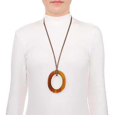 Horn & Lacquer Pendant #13709 - HORN JEWELRY