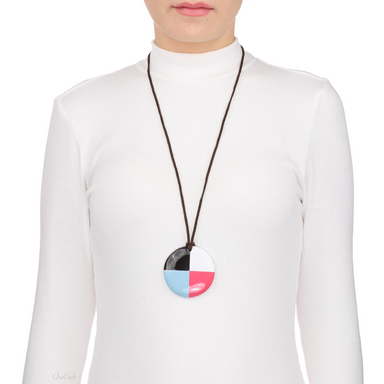 Horn & Lacquer Pendant #13715 - HORN JEWELRY