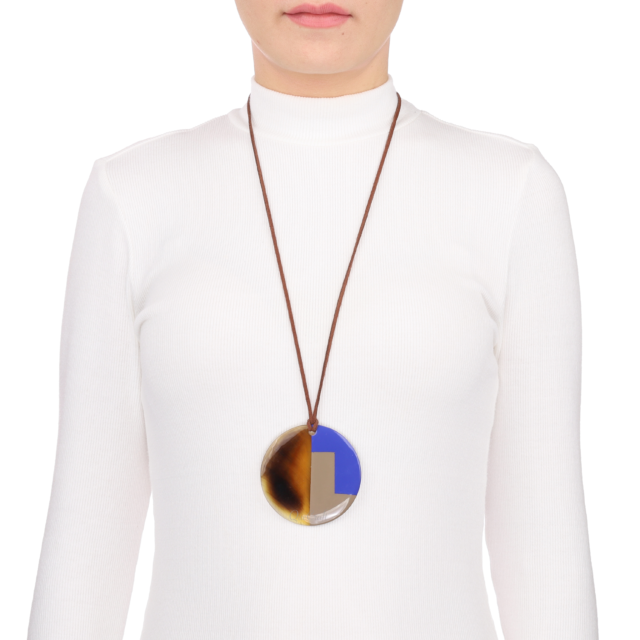 Horn & Lacquer Pendant #13717 - HORN JEWELRY