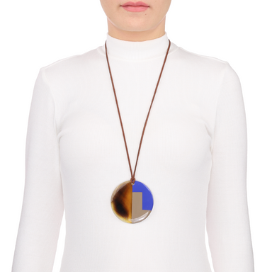 Horn & Lacquer Pendant #13717 - HORN JEWELRY