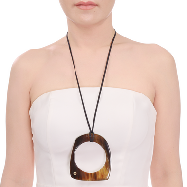 Horn & CZ Pendant #13916 - HORN JEWELRY