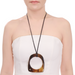 Horn & CZ Pendant #13916 - HORN JEWELRY