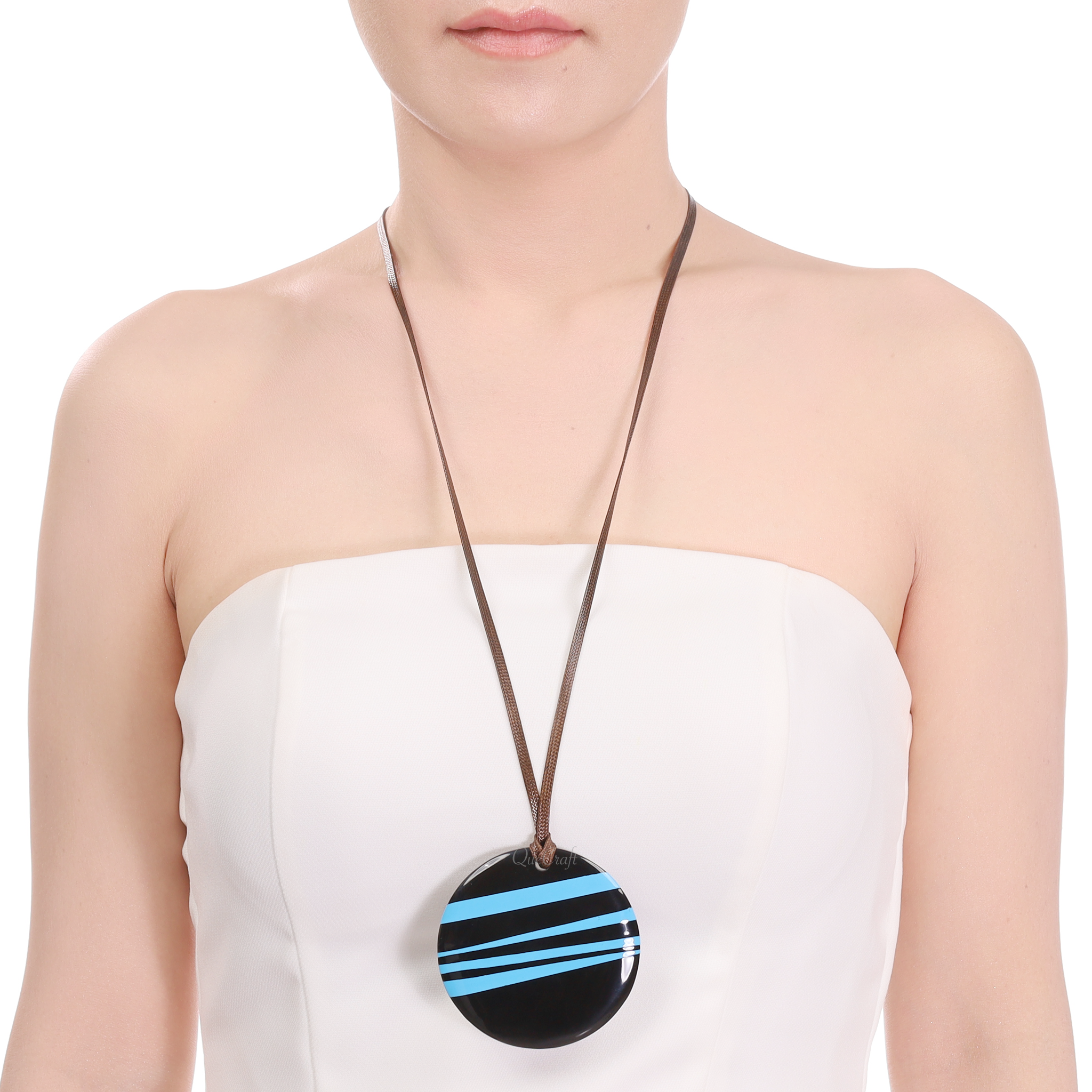 Horn & Lacquer Pendant #13990 - HORN JEWELRY
