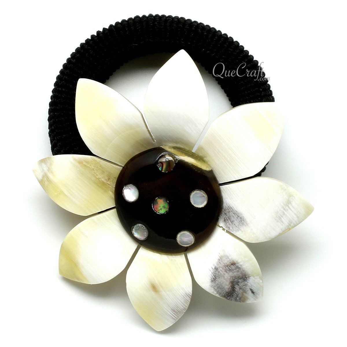 Horn & Shell Ponytail Holder #11685 - HORN JEWELRY