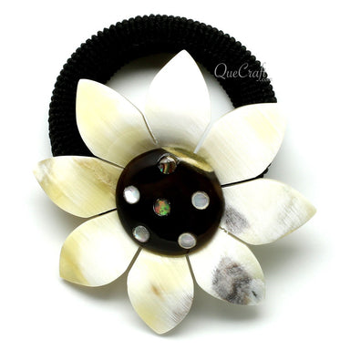 Horn & Shell Ponytail Holder #11685 - HORN JEWELRY