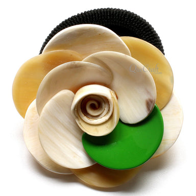 Horn & Lacquer Ponytail Holder #12664 - HORN JEWELRY