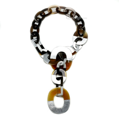 Horn & Lacquer Chain Necklace #11178 - HORN JEWELRY