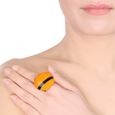 Horn & Lacquer Ring #13825 - HORN JEWELRY