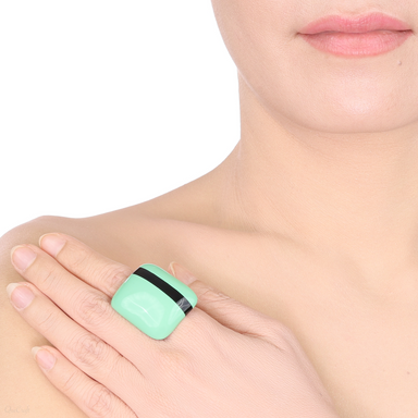 Horn & Lacquer Ring #13828 - HORN JEWELRY
