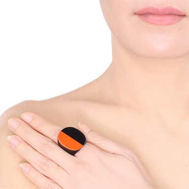 Horn & Lacquer Ring #13850 - HORN JEWELRY