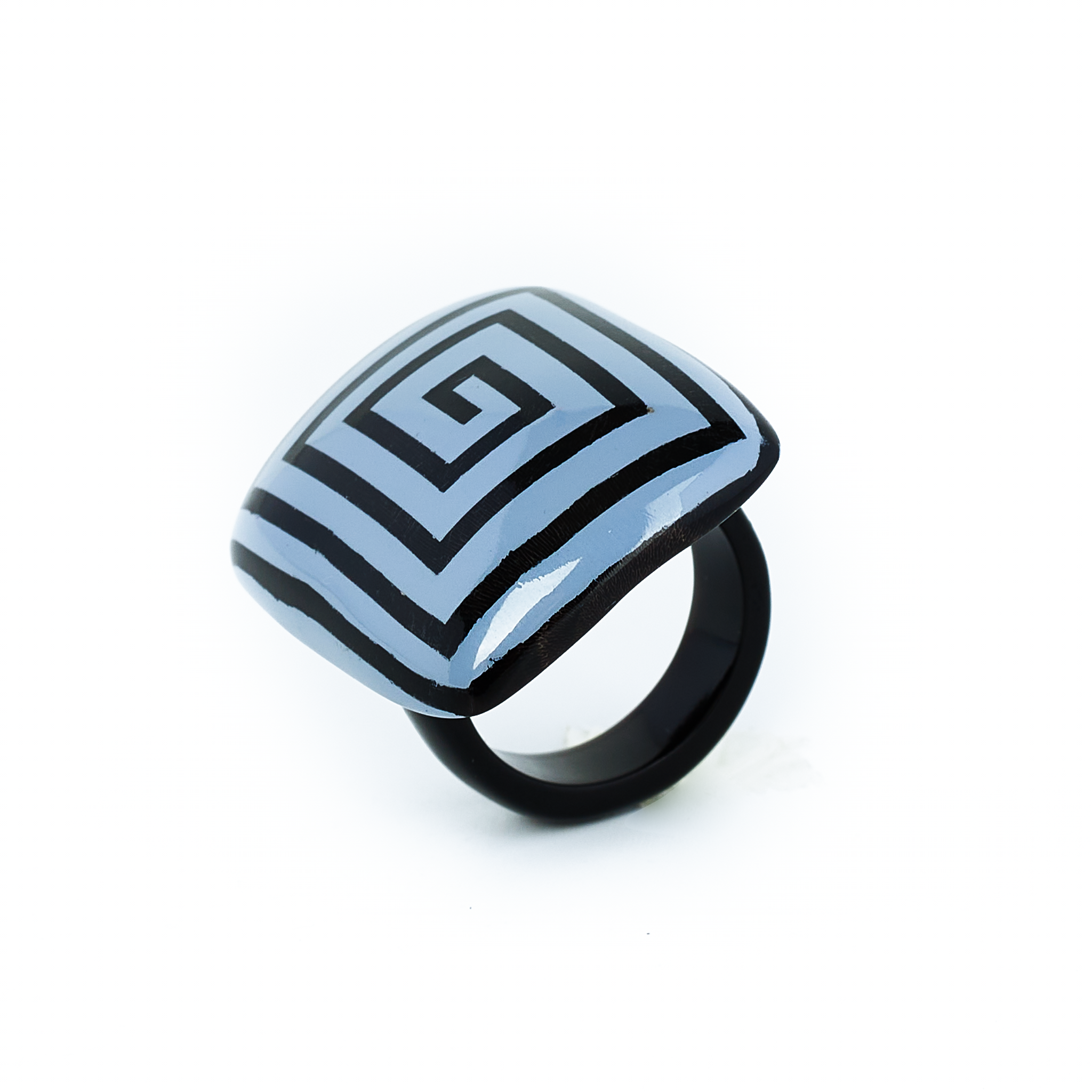 Horn & Lacquer Ring #14233 - HORN JEWELRY