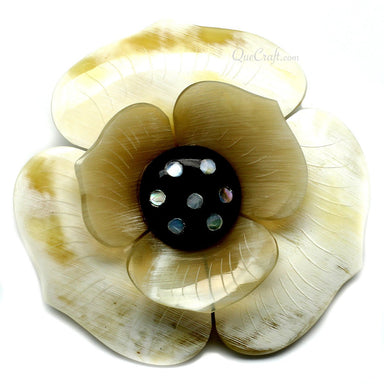 Horn & Shell Brooch #10999 - HORN JEWELRY