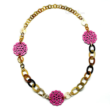 Horn & Lacquer Chain Necklace #11208 - HORN JEWELRY